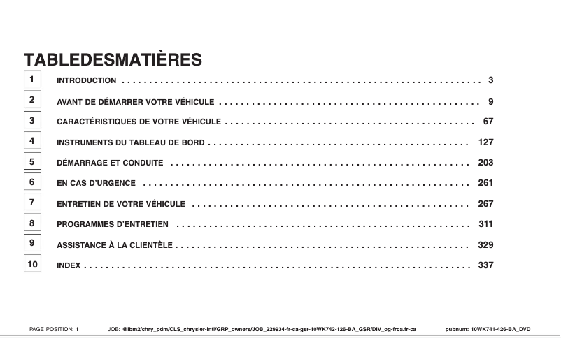 Page 1 de la notice Manuel utilisateur Jeep Grand Cherokee (2010)