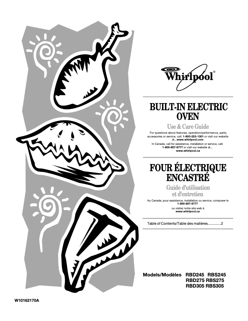 Page 1 de la notice Manuel utilisateur Whirlpool RBD305PVQ