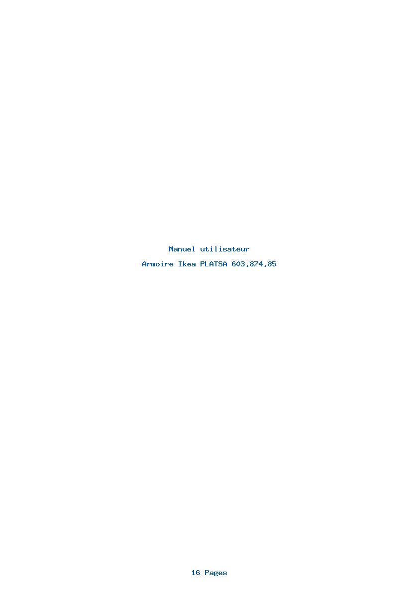 Page 1 de la notice Manuel utilisateur Ikea PLATSA 603.874.85