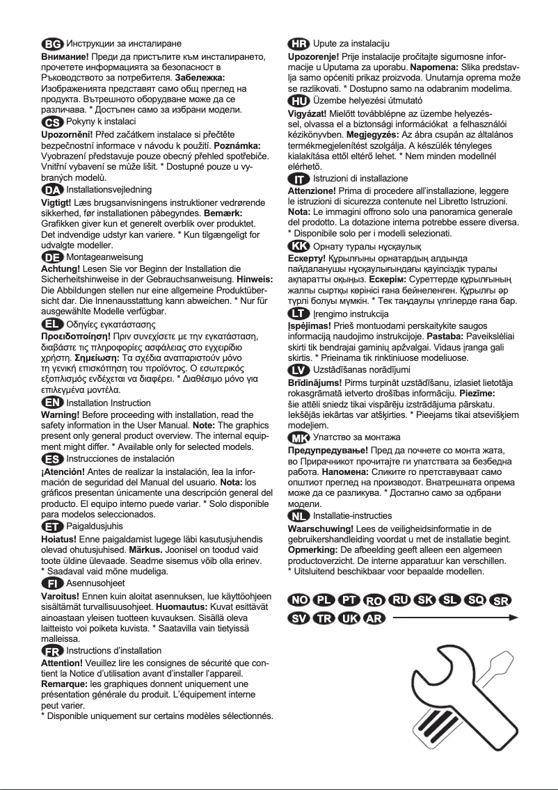 Página 1 del manual Guía de instalación Electrolux LRC6ME36X
