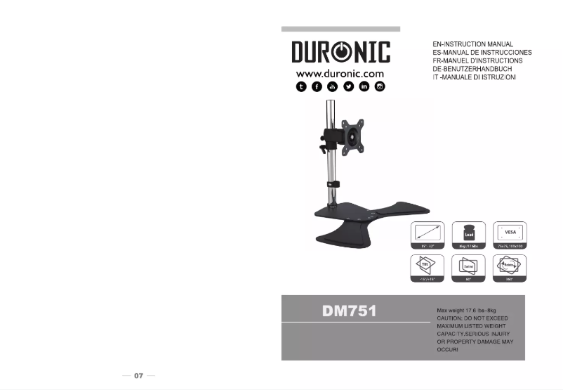 Page 1 of the manual User Manual Duronic DM751