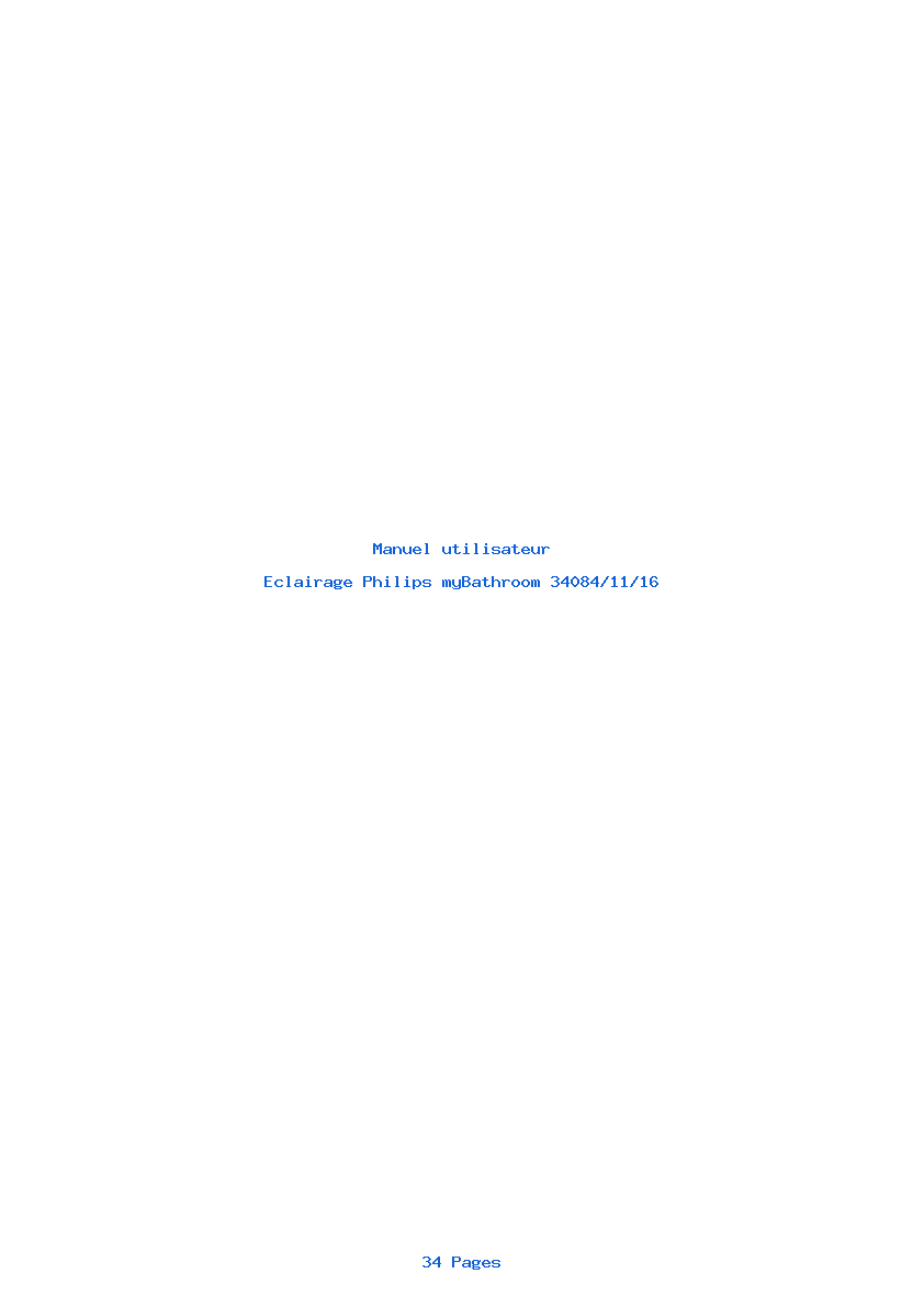 Page 1 de la notice Manuel utilisateur Philips myBathroom 34084/11/16