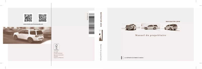 Page 1 de la notice Manuel utilisateur Lincoln Navigator (2016)