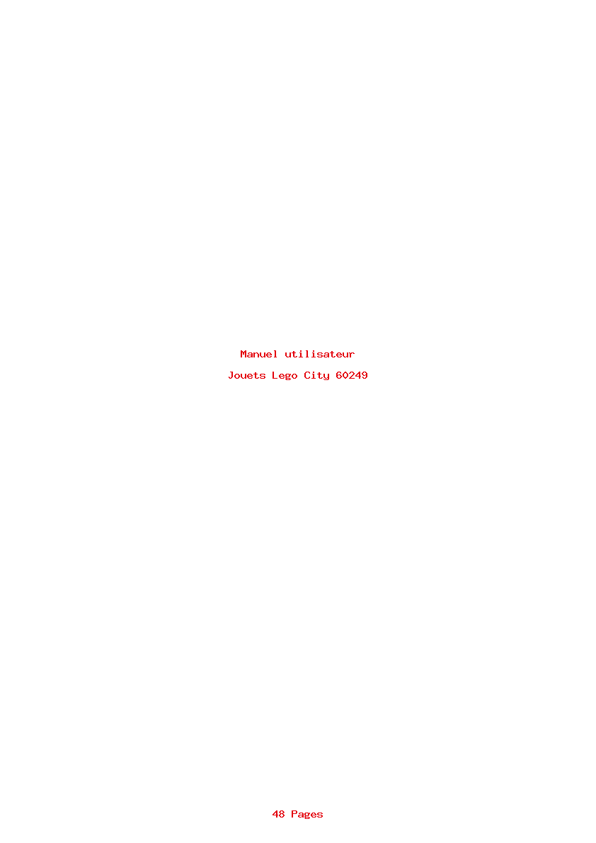 Page 1 de la notice Manuel utilisateur Lego City 60249