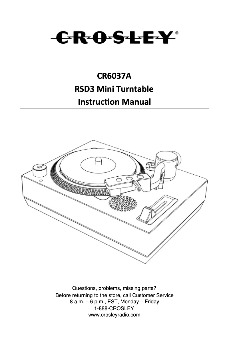 Page 1 of the manual User Manual Crosley RSD3 Mini CR6037A