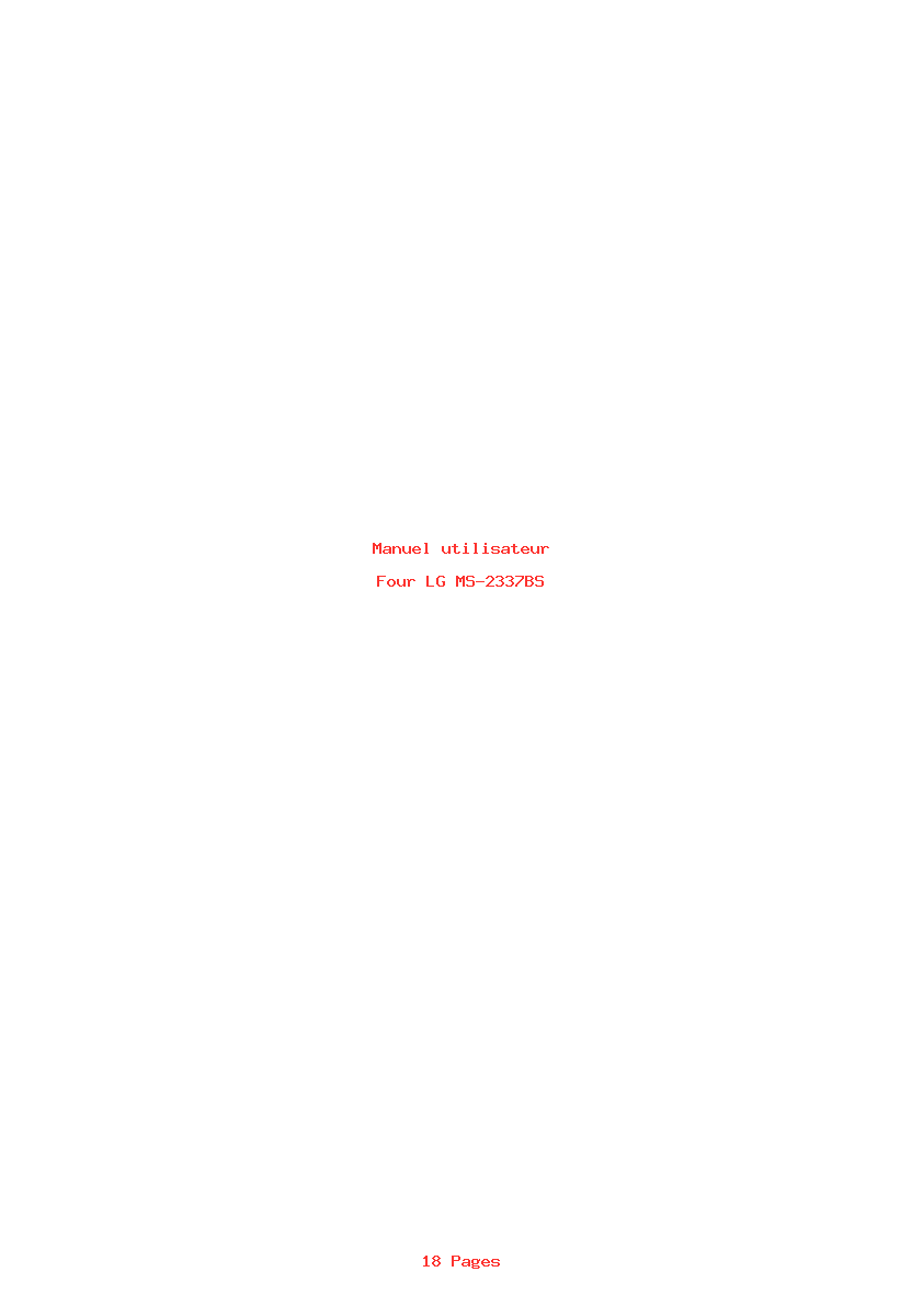 Page 1 de la notice Manuel utilisateur LG MS-2337BS