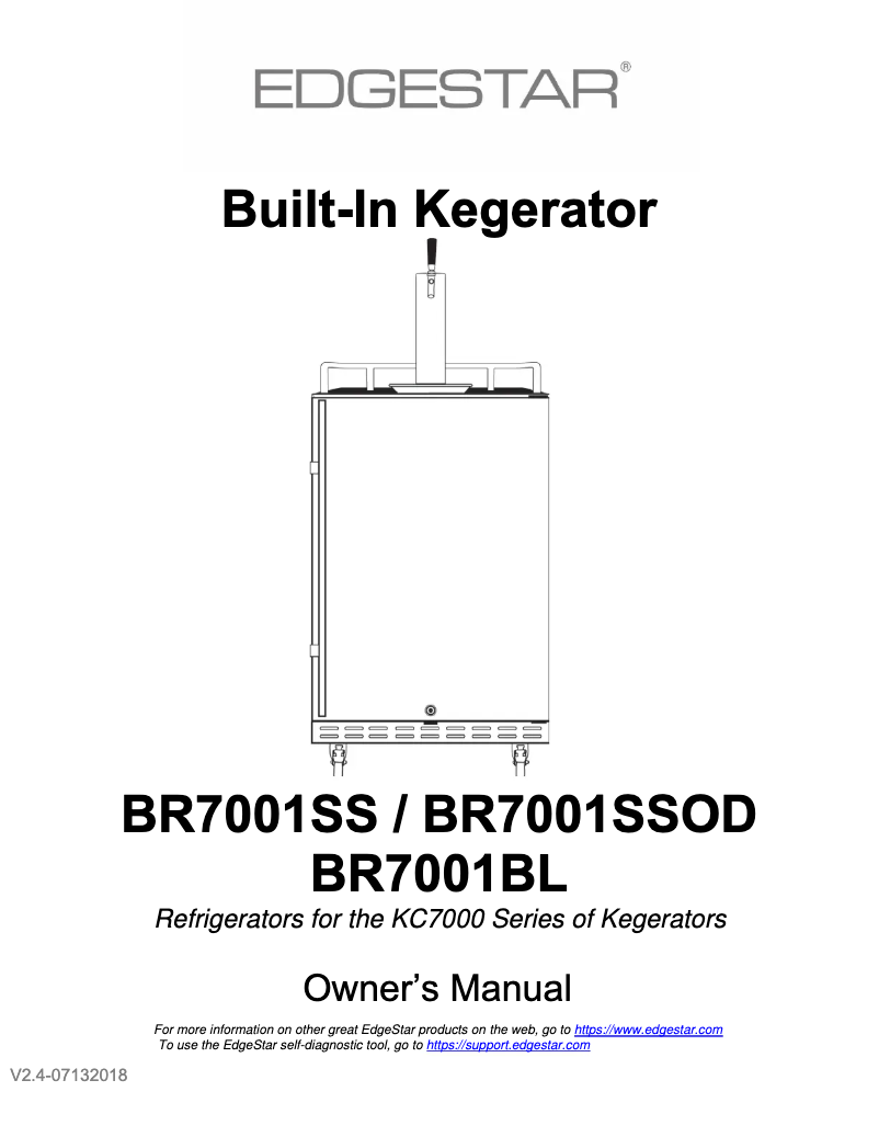 Page 1 de la notice Guide d'installation EdgeStar BR7001SSOD