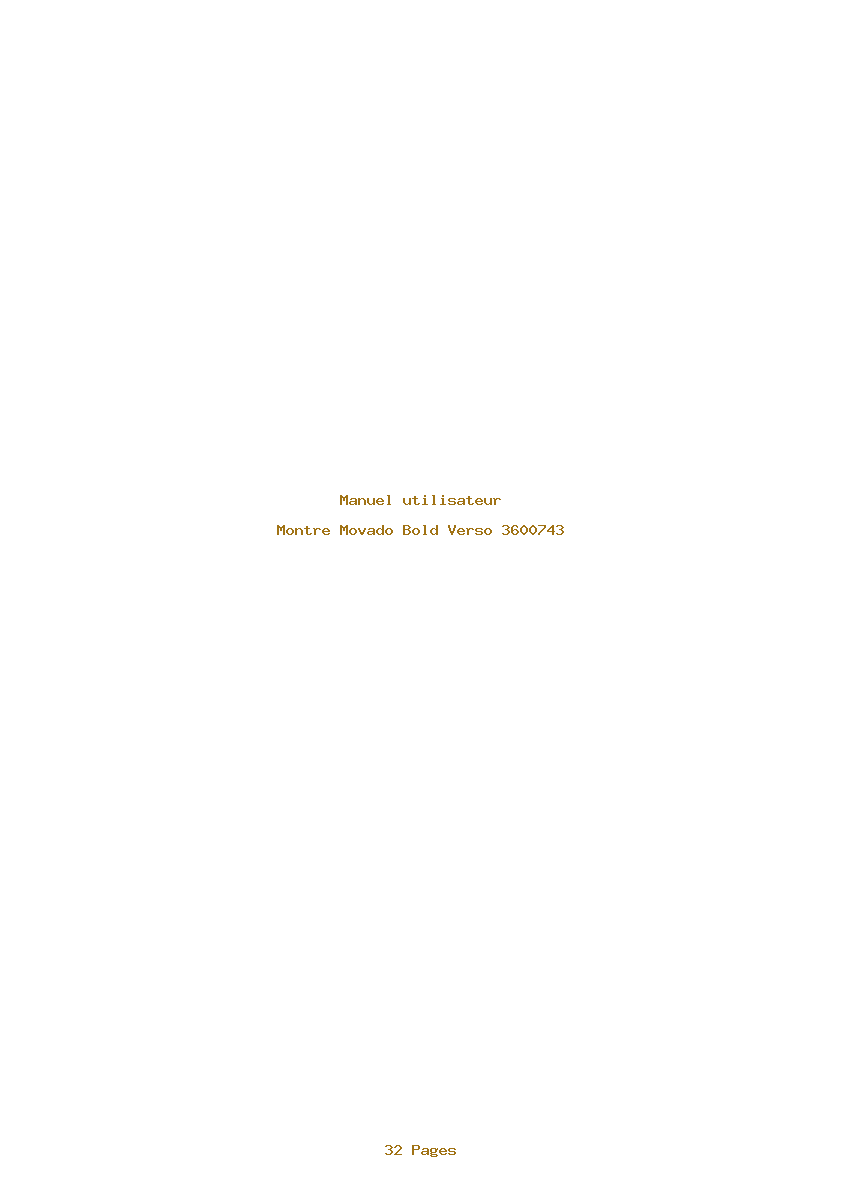 Page 1 de la notice Manuel utilisateur Movado Bold Verso 3600743