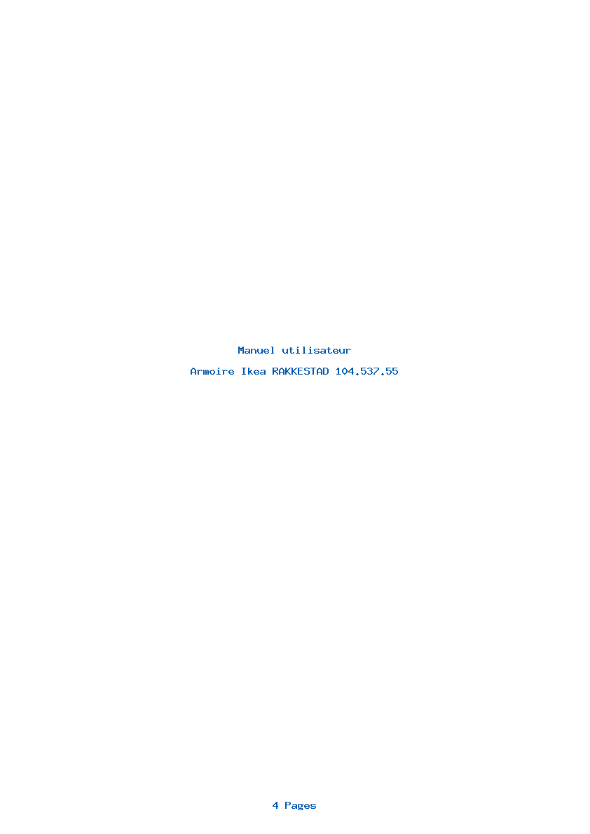 Page 1 de la notice Manuel utilisateur Ikea RAKKESTAD 104.537.55