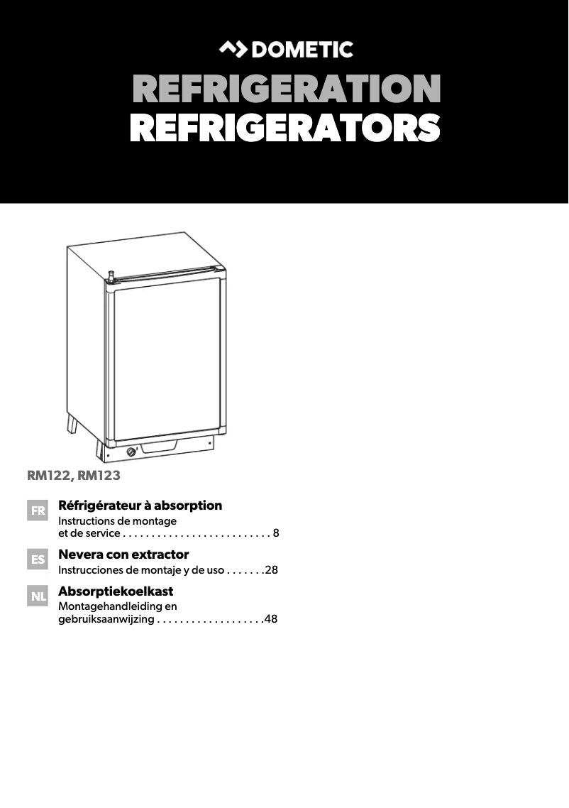 Page 1 de la notice Guide d'installation Dometic RM 122