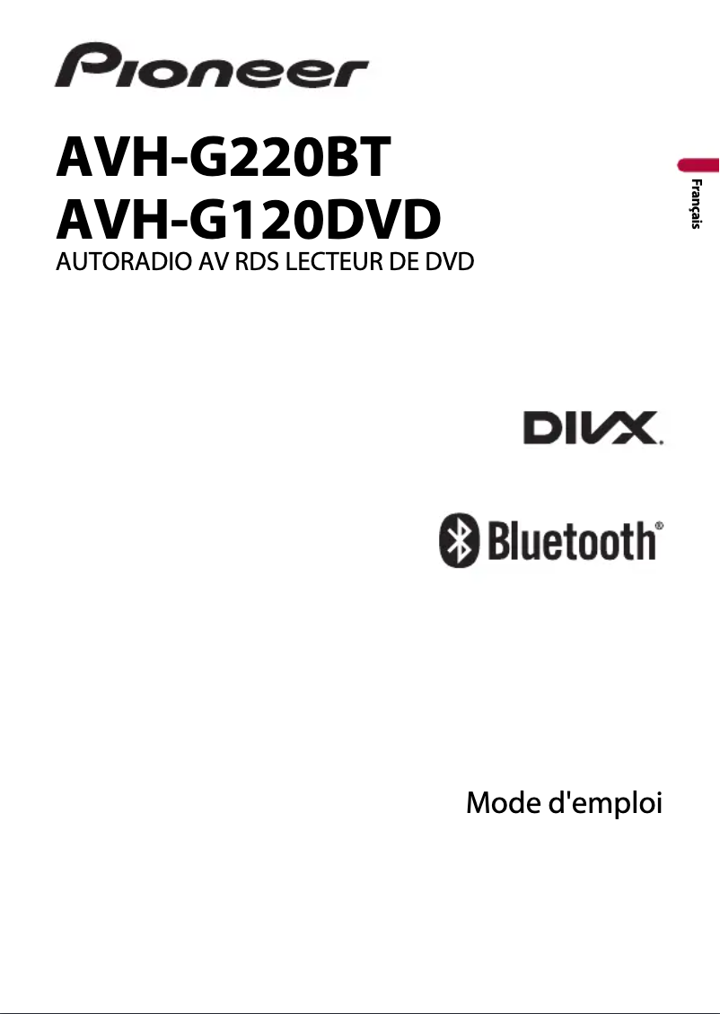 Page 1 de la notice Manuel utilisateur Pioneer AVH-G120DVD