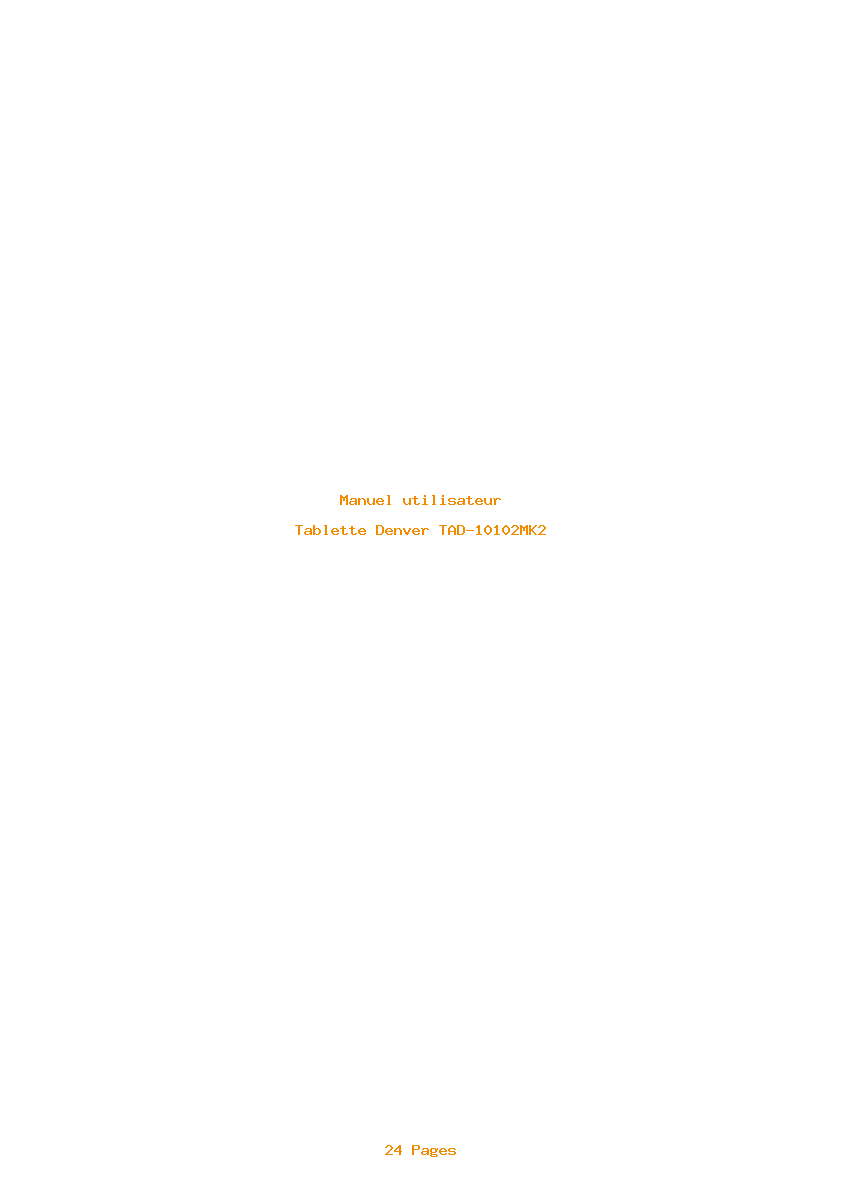 Page 1 de la notice Manuel utilisateur Denver TAD-10102MK2