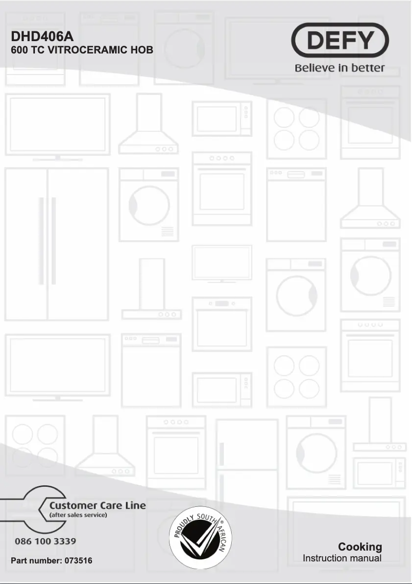 Page 1 de la notice Manuel utilisateur Defy DHD406A