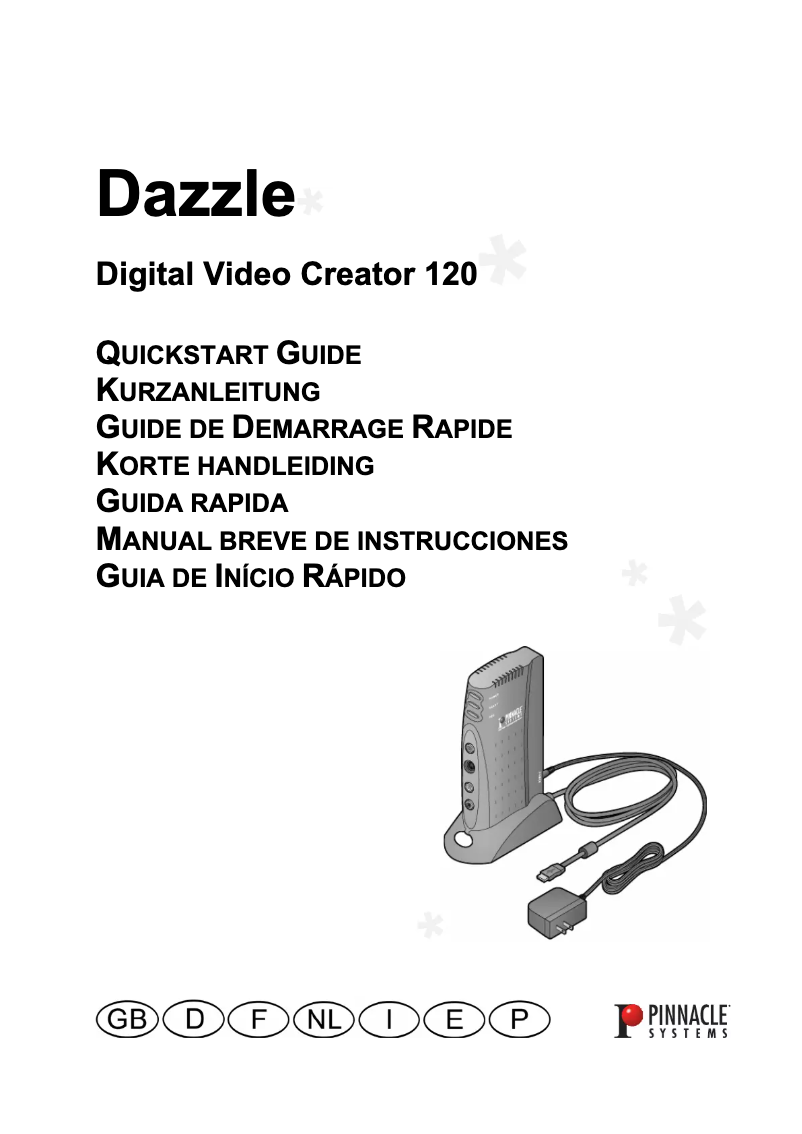 Página 1 del manual Manual de usuario Pinnacle Dazzle dvc 120 nl fr usb