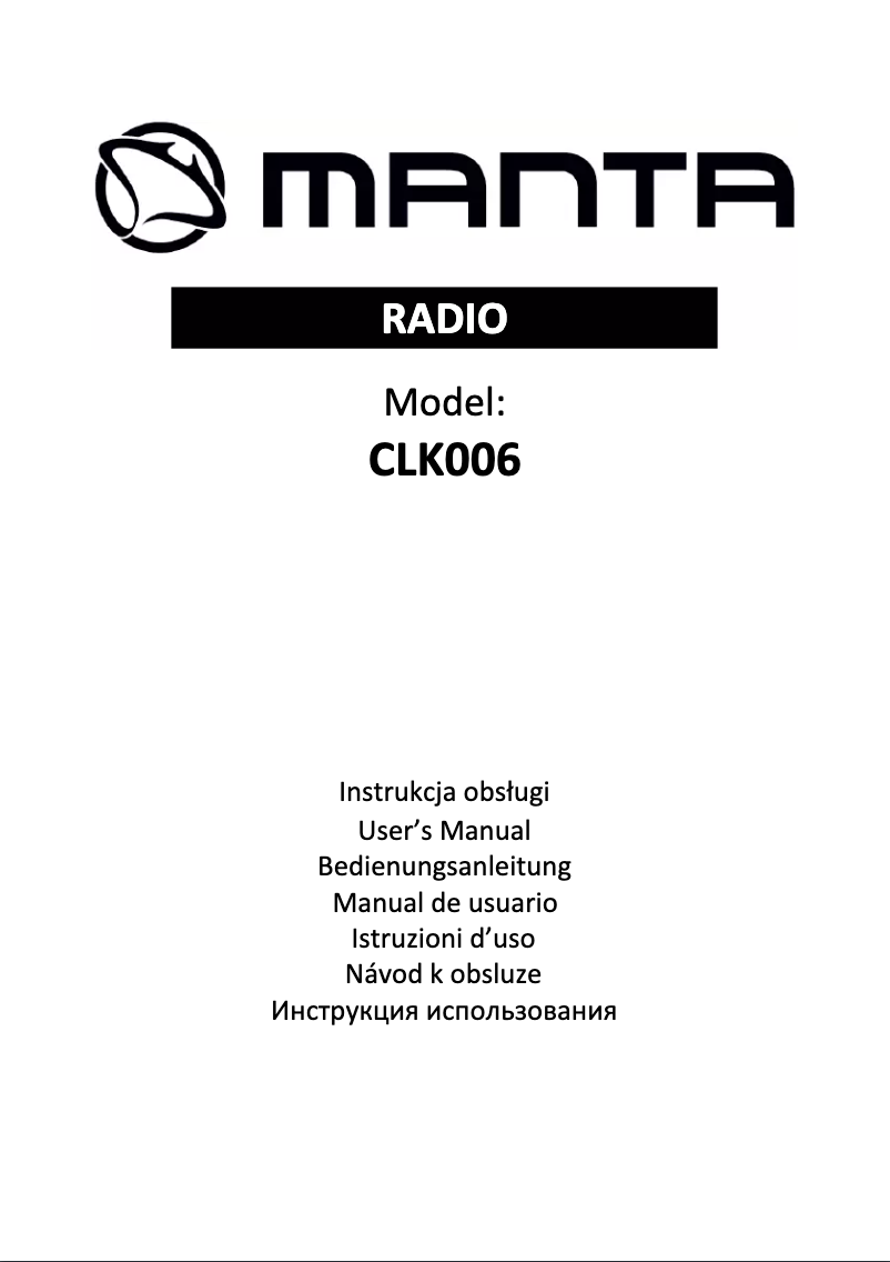 Page 1 de la notice Manuel utilisateur Manta CLK006