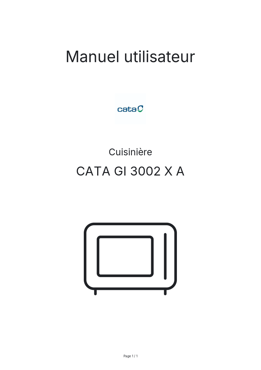 Image de la première page du manuel de l'appareil GI 3002 X A