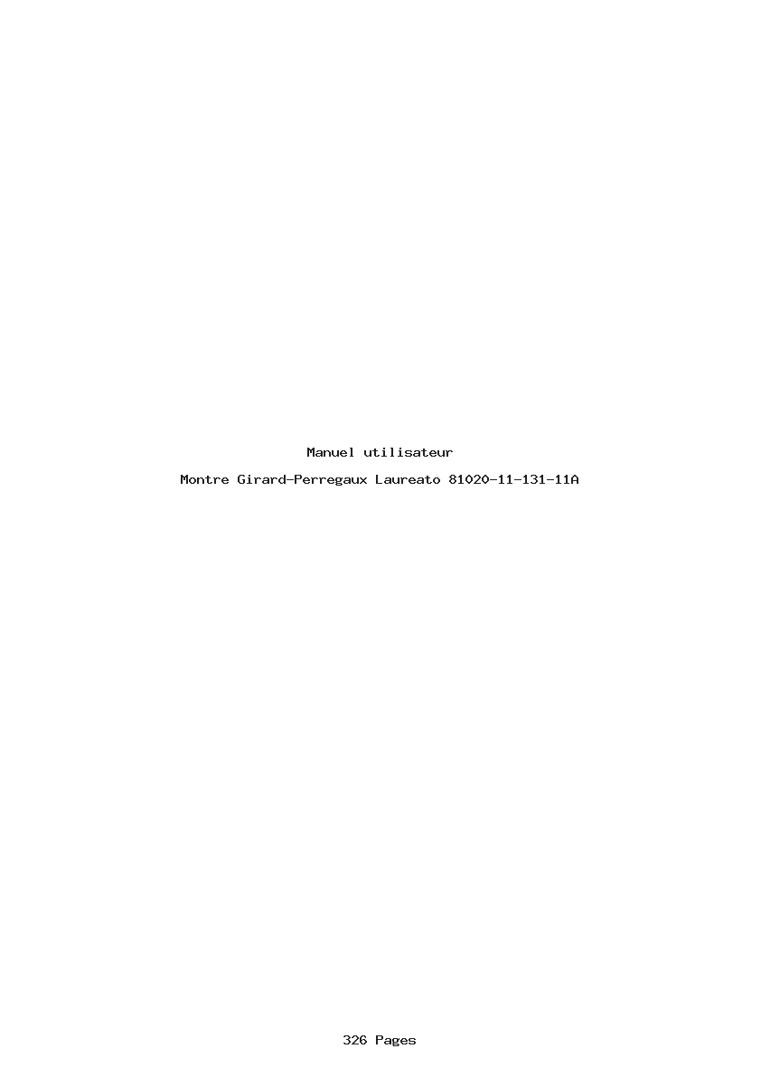 Page 1 de la notice Manuel utilisateur Girard-Perregaux Laureato 81020-11-131-11A