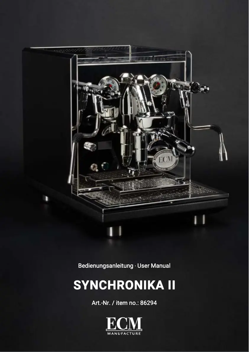 Page 1 de la notice Manuel utilisateur ECM Synchronika II
