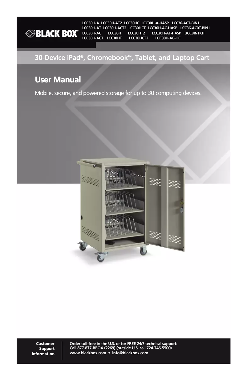 Page 1 de la notice Manuel utilisateur Black Box LCC30HC
