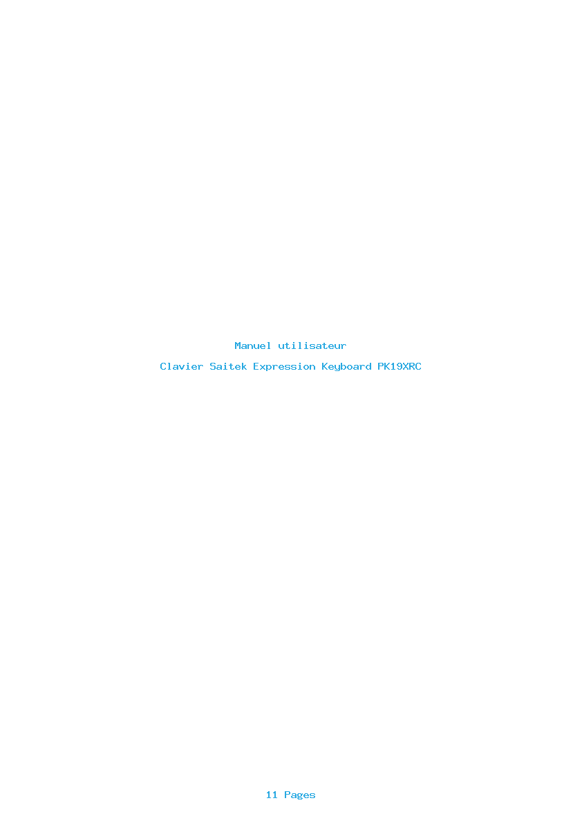 Page 1 de la notice Manuel utilisateur Saitek Expression Keyboard PK19XRC