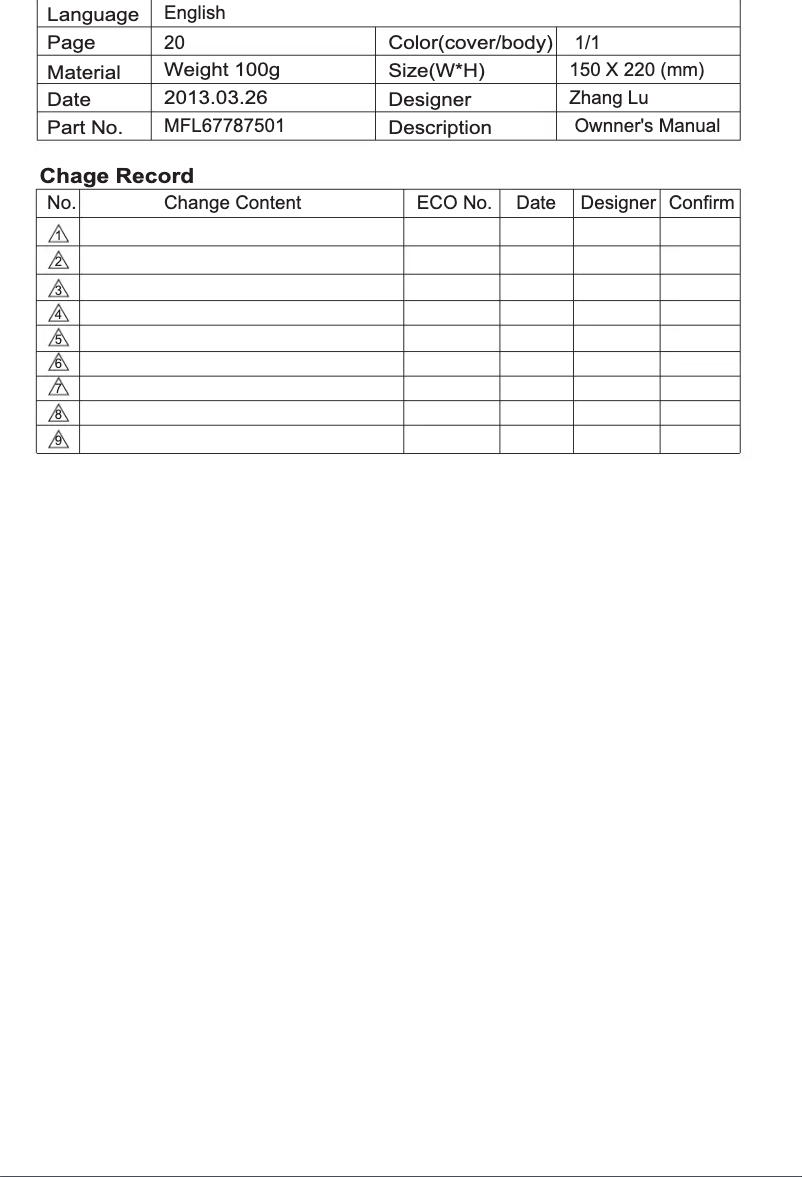 Página 1 del manual Manual de usuario LG V-WP20SPNT