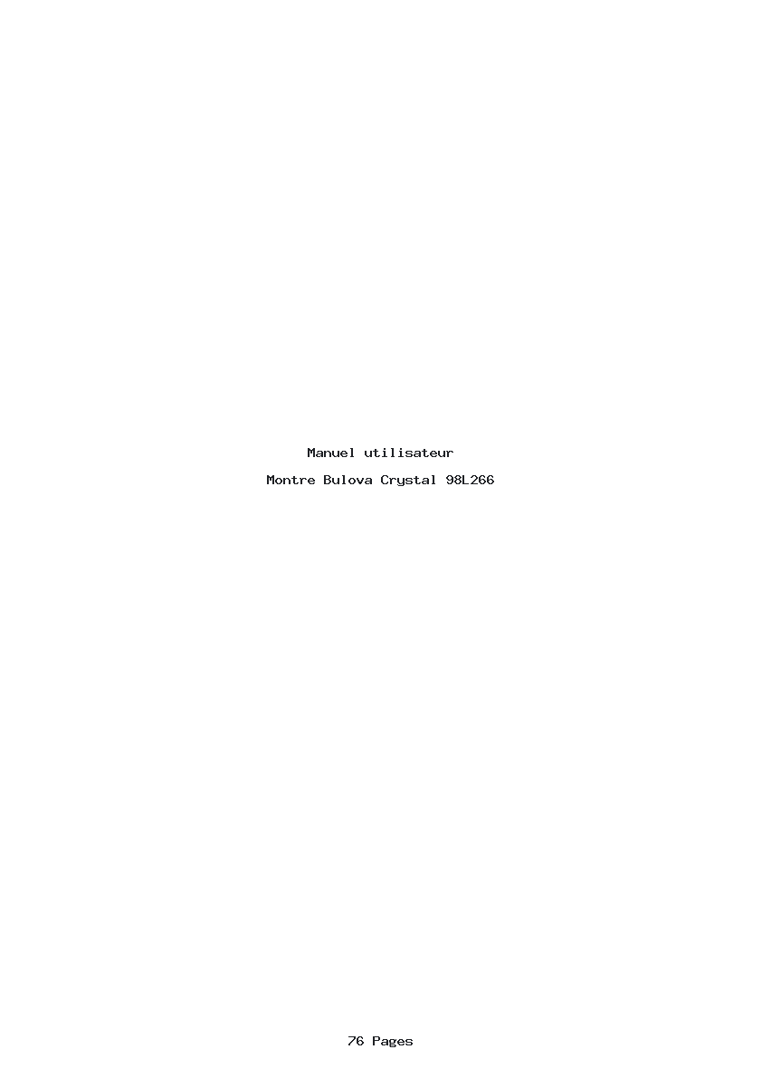 Page 1 de la notice Manuel utilisateur Bulova Crystal 98L266