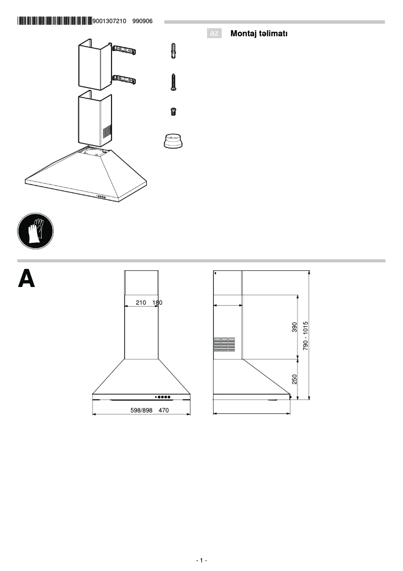 Page 1 de la notice Guide d'installation Bosch DWP64CC20T