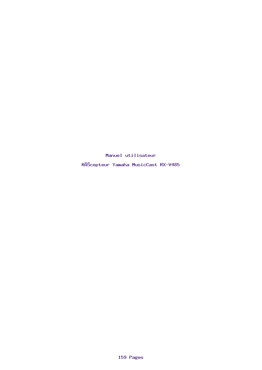 Page 1 de la notice Manuel utilisateur Yamaha MusicCast RX-V485