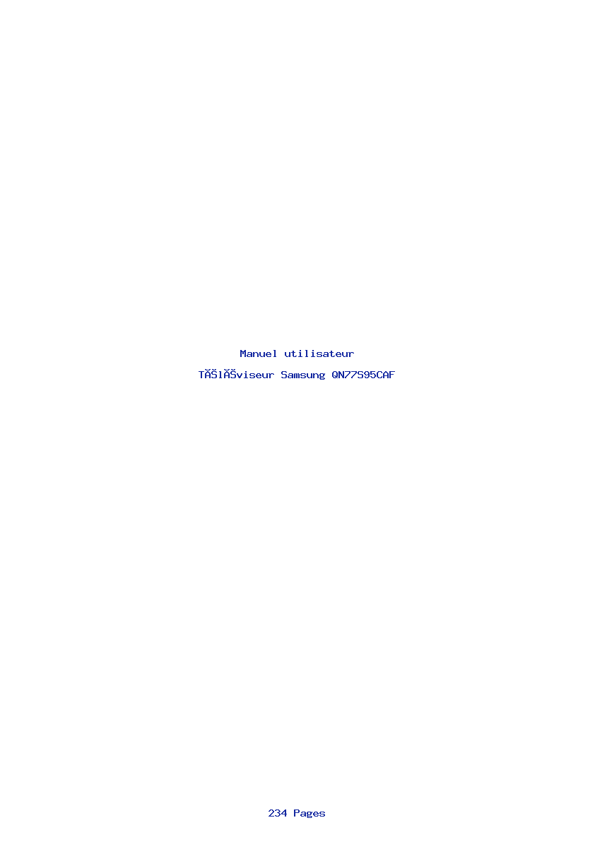 Page 1 de la notice Manuel utilisateur Samsung QN77S95CAF