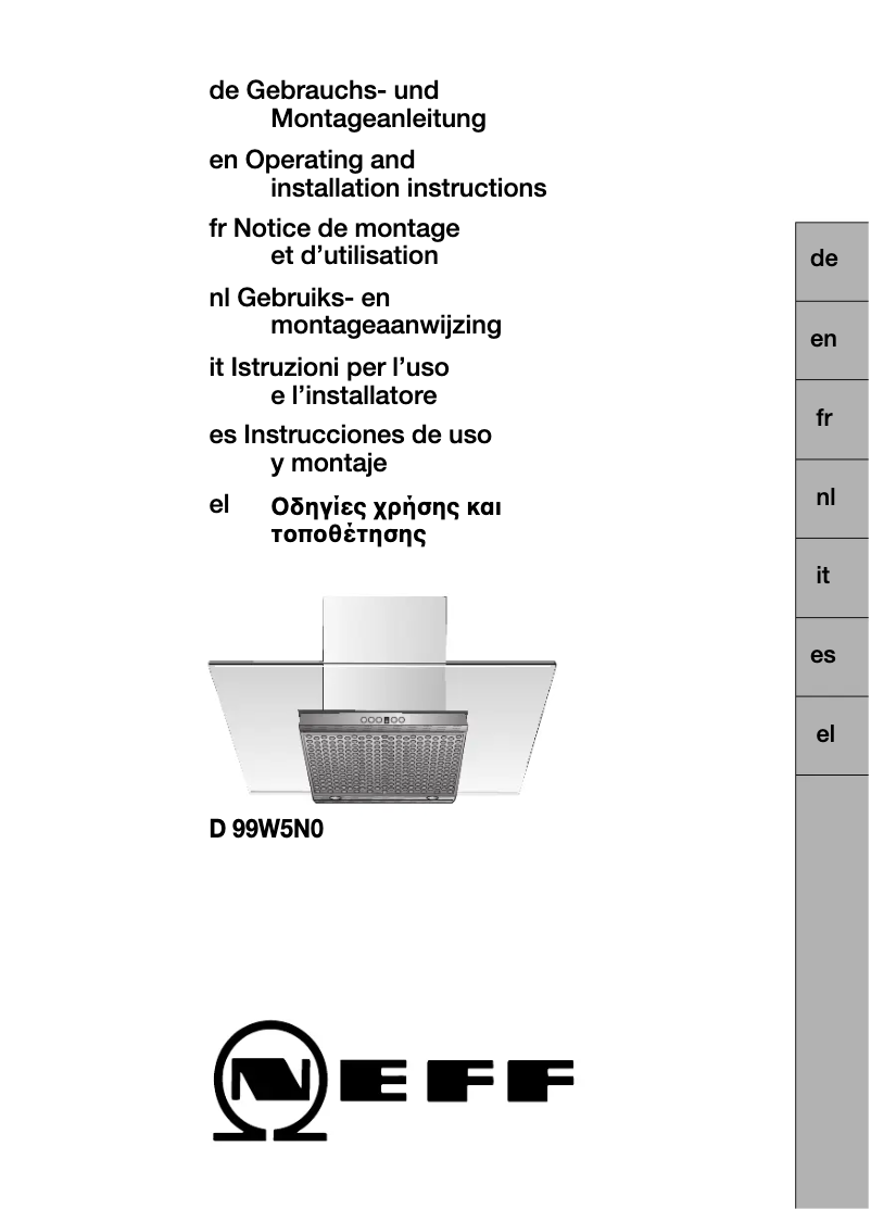 Page 1 de la notice Manuel utilisateur Neff D99W45S1