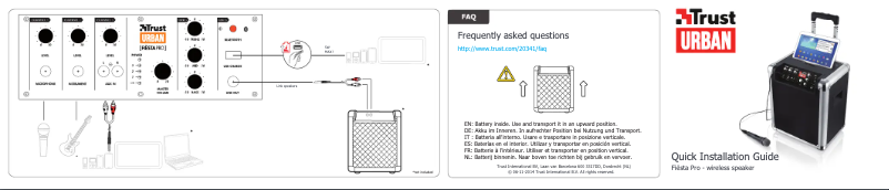 Page 1 de la notice Manuel utilisateur Trust Fiësta Pro Bluetooth Wireless Party Speaker