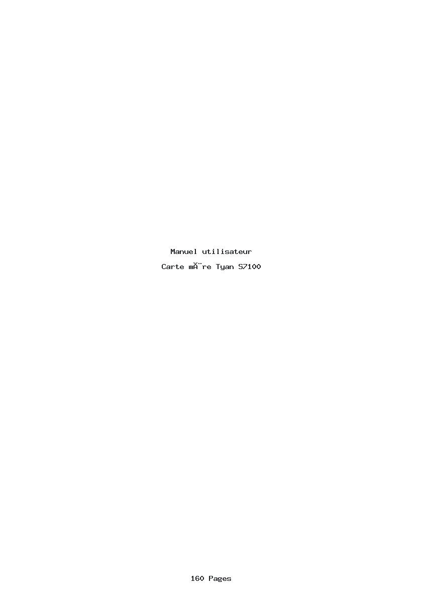 Page 1 de la notice Manuel utilisateur Tyan S7100