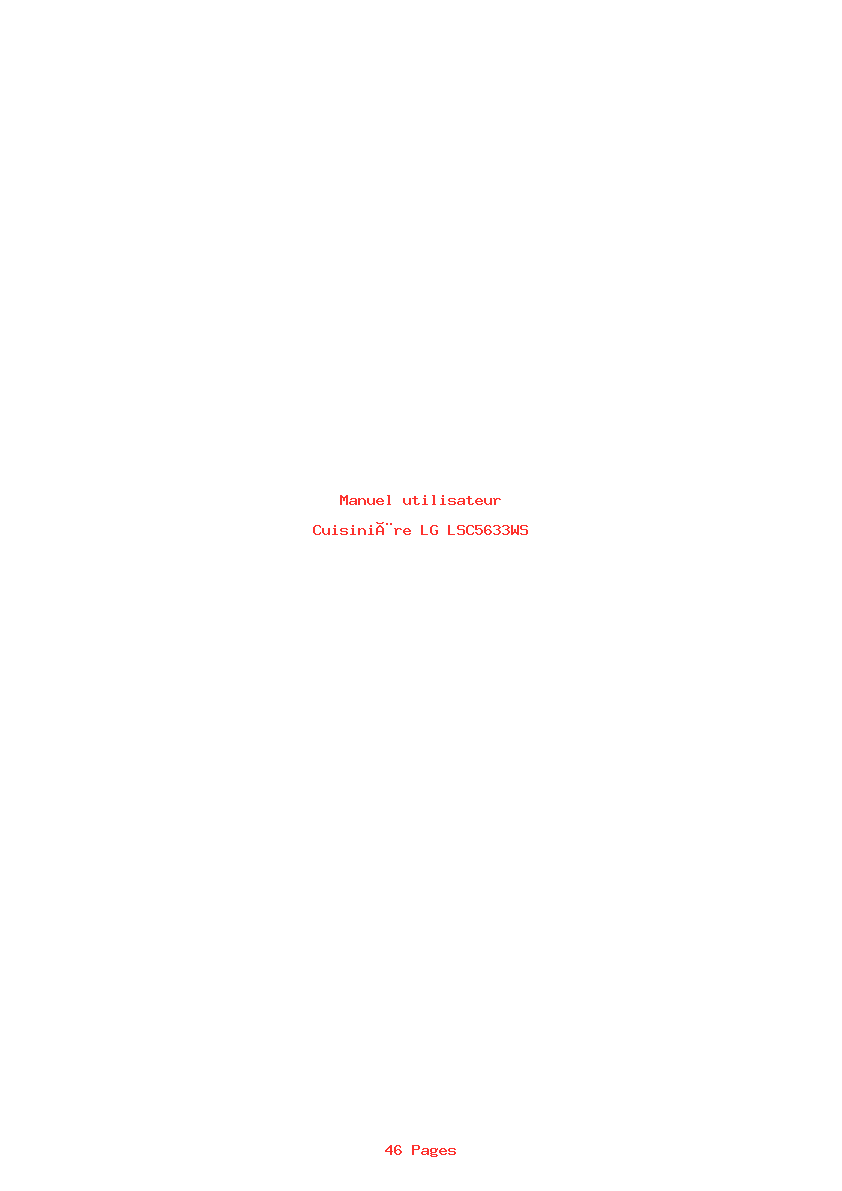 Page 1 de la notice Manuel utilisateur LG LSC5633WS
