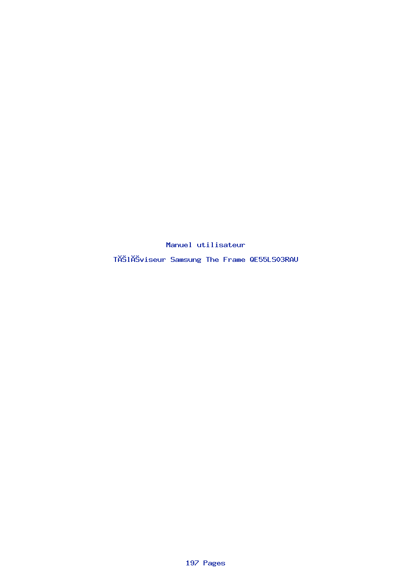 Page 1 de la notice Manuel utilisateur Samsung The Frame QE55LS03RAU