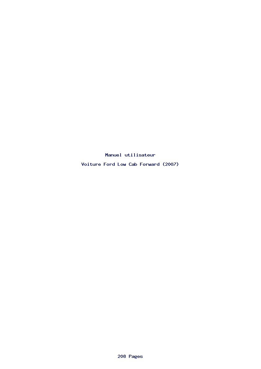 Page 1 de la notice Manuel utilisateur Ford Low Cab Forward (2007)