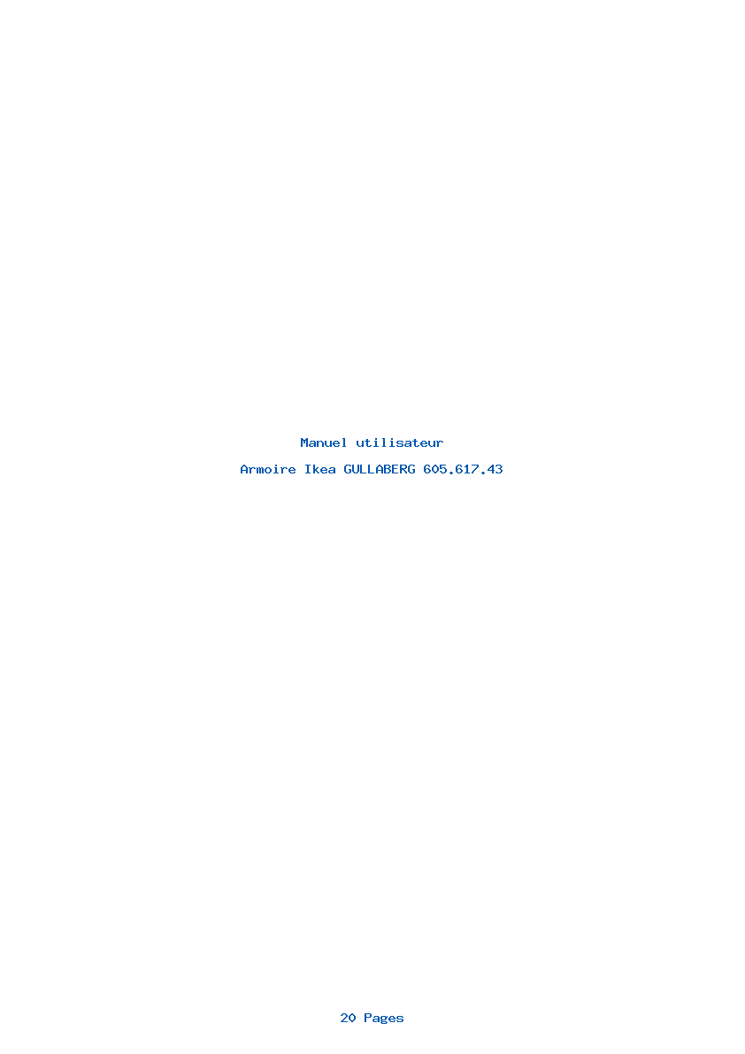 Page 1 de la notice Manuel utilisateur Ikea GULLABERG 605.617.43