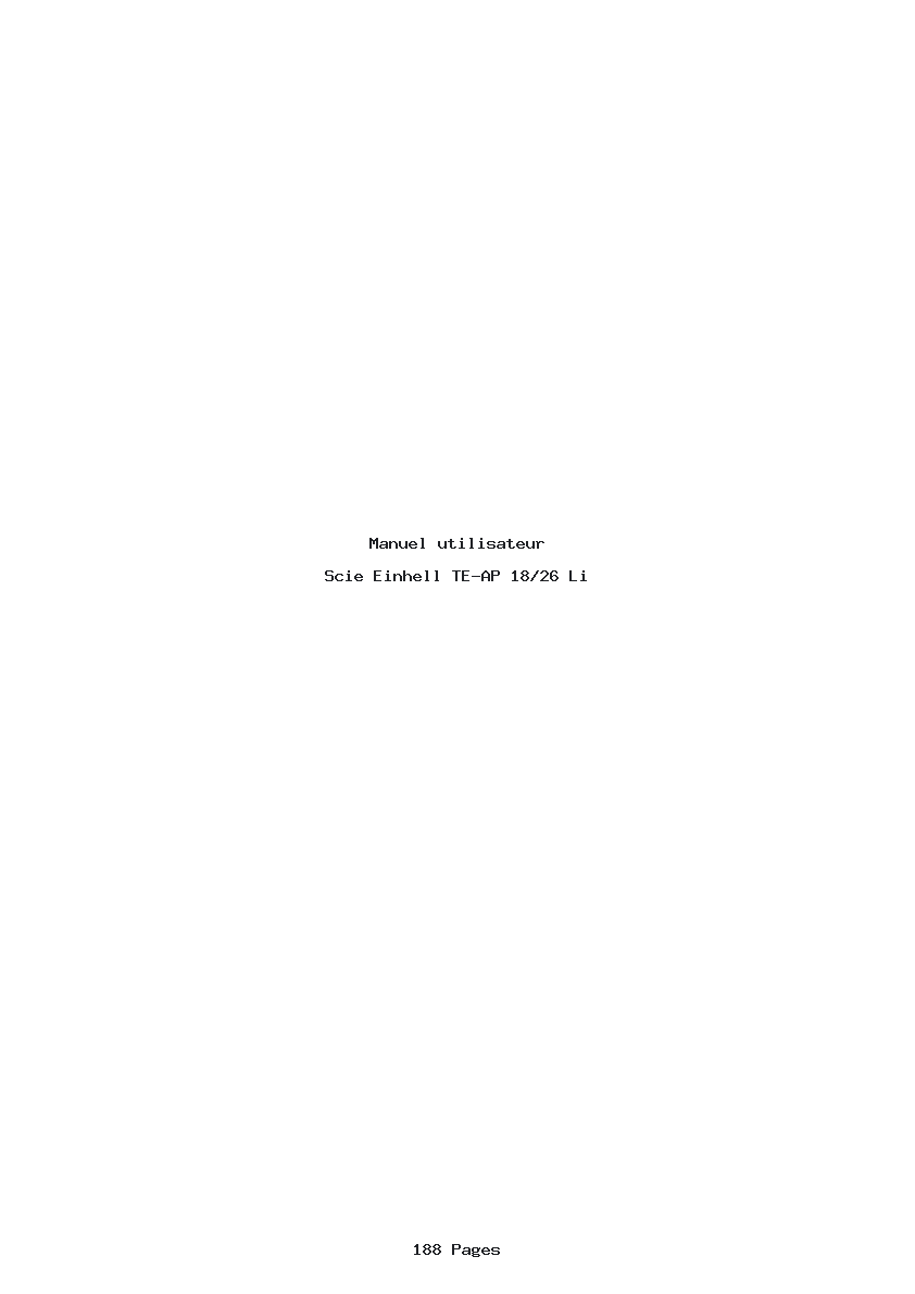 Page 1 de la notice Manuel utilisateur Einhell TE-AP 18/26 Li