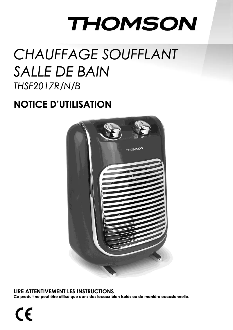 Page 1 de la notice Manuel utilisateur Thomson THSF2017B
