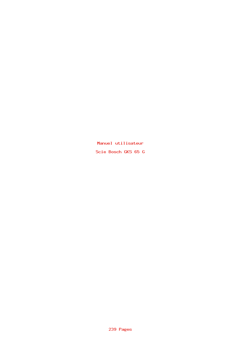 Page 1 de la notice Manuel utilisateur Bosch GKS 65 G