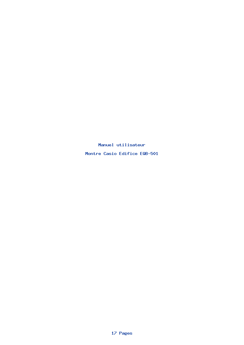 Page 1 de la notice Manuel utilisateur Casio Edifice EQB-501