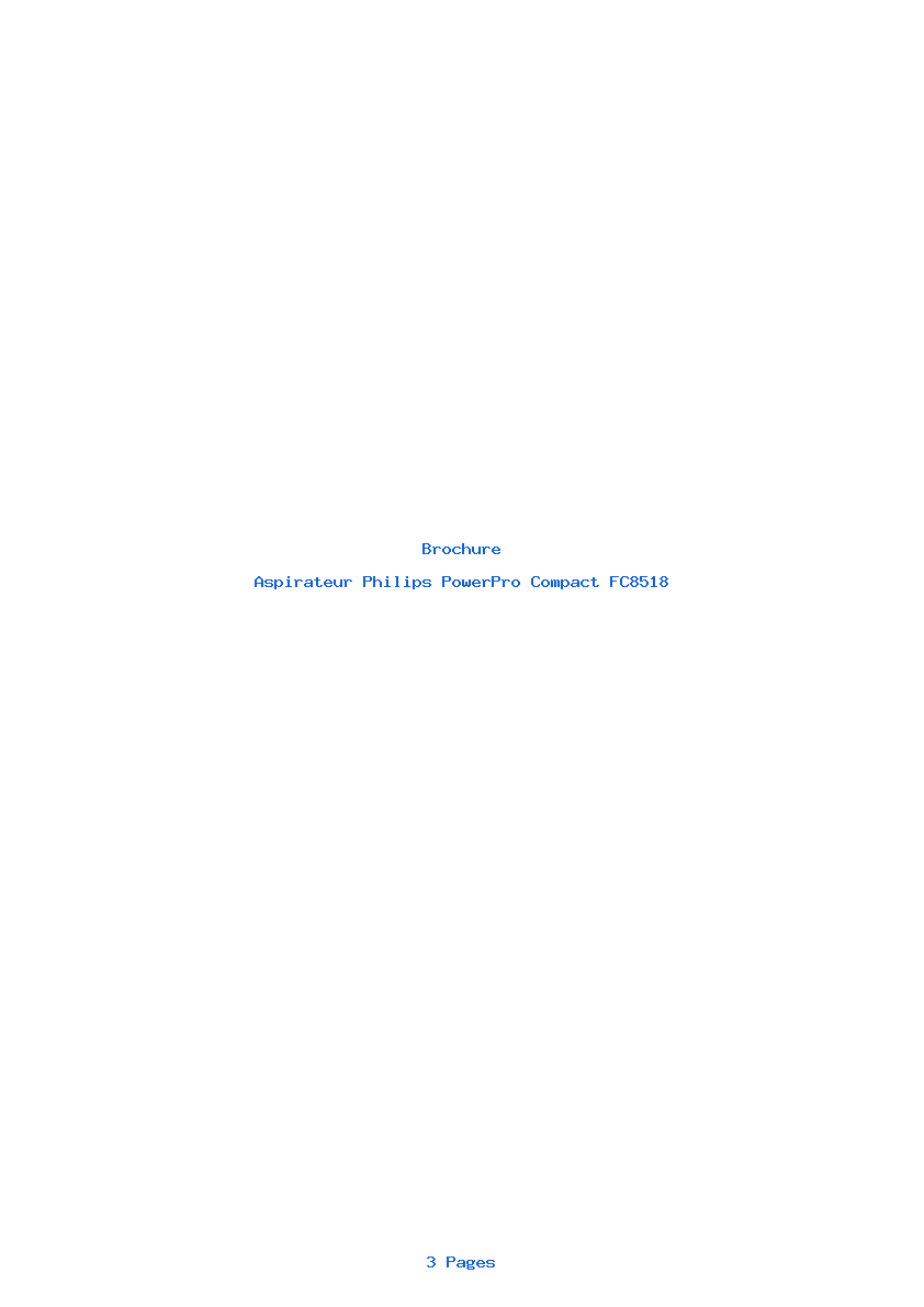 Page 1 de la notice Brochure Philips PowerPro Compact FC8518