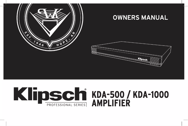 Page 1 de la notice Manuel utilisateur Klipsch KDA-500