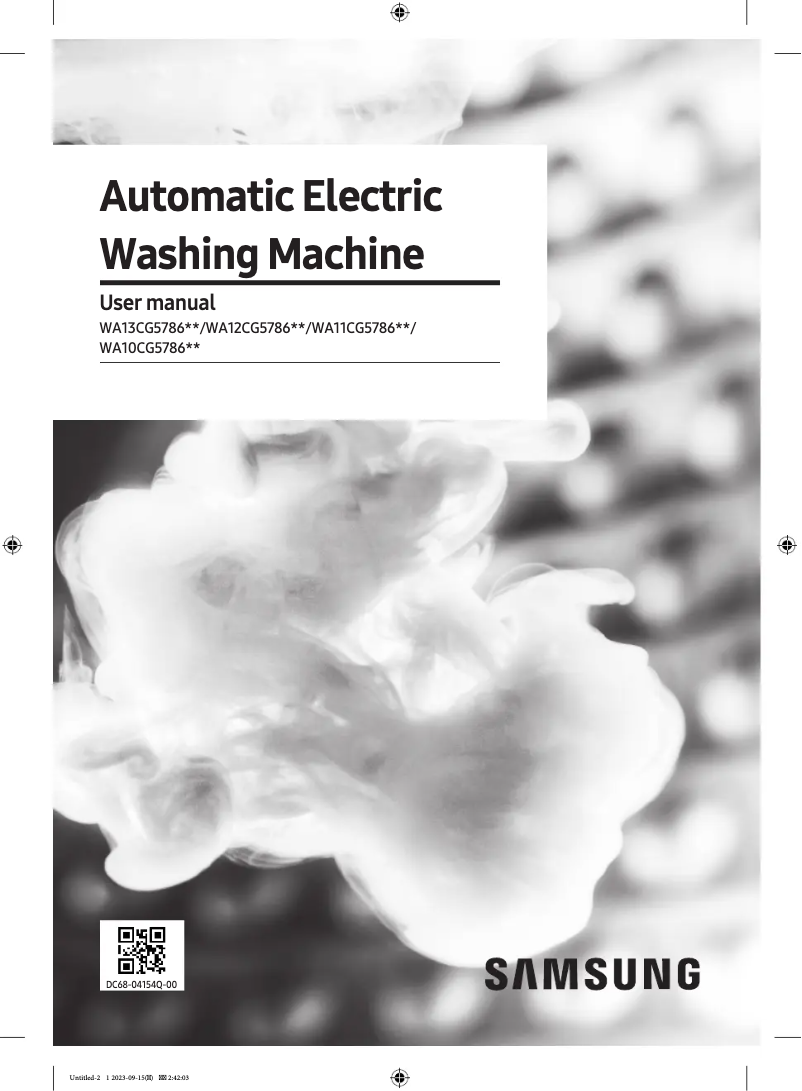 Page 1 de la notice Manuel utilisateur Samsung WA12CG5786BY