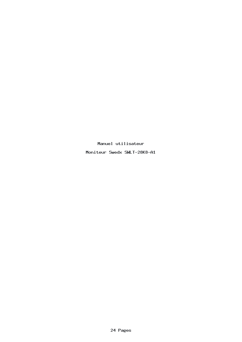 Page 1 de la notice Manuel utilisateur Swedx SWLT-28K8-A1