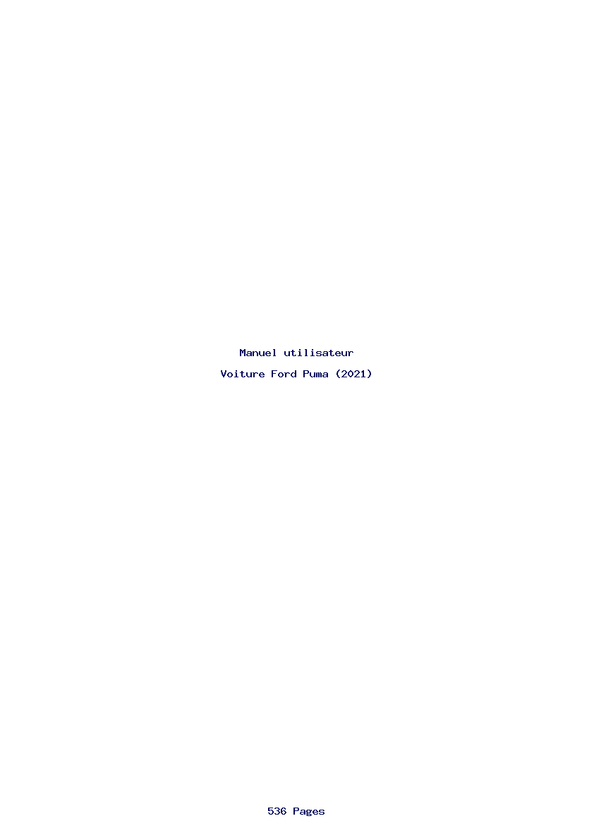 Page 1 de la notice Manuel utilisateur Ford Puma (2021)
