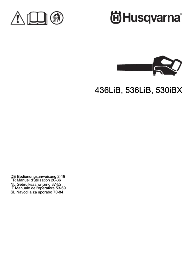Page 1 of the manual User Manual Husqvarna 536LiB