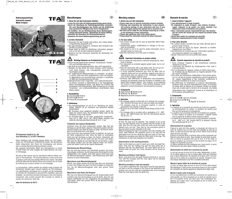 Page 1 de la notice Manuel utilisateur TFA 42.1004