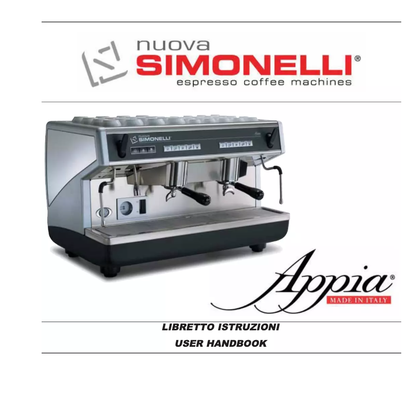 Page 1 de la notice Manuel utilisateur Nuova Simonelli Appia V