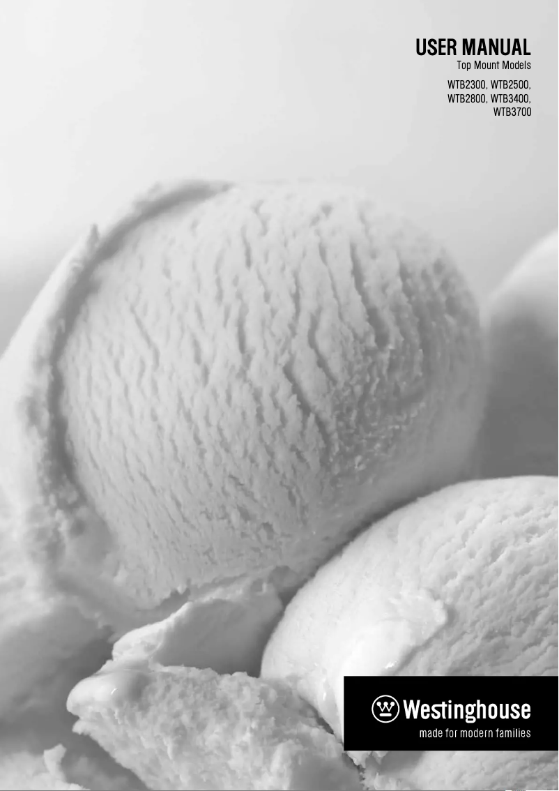 Page 1 de la notice Manuel utilisateur Westinghouse WTB2800PB