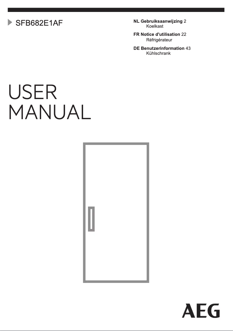 Page 1 de la notice Manuel utilisateur AEG SFB682E1AF